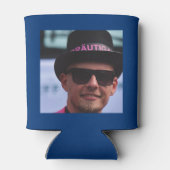 21e verjaardag Blauw Goud Foto Sjabloon Blikjeskoeler (Achterkant)