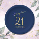 21e verjaardag blauw goud hoofdstuk 21 papieren bordje<br><div class="desc">Maak de 21e verjaardagsviering van uw geliefde elegant en onvergetelijk met onze prachtige Blue Gold papieren borden van Zazzle. Ontdek hoe deze aanpasbare papieren borden uw evenement en creëer onvergetelijke momenten kunnen verheffen in ons exclusieve artikel.</div>