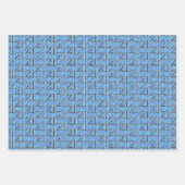 21e verjaardag blauw inpakpapier vel (Voorkant 3)