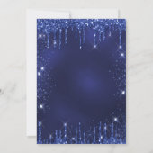 21e verjaardag blauw zilverglitter glitter stofgla kaart (Achterkant)