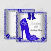 21e verjaardag Blauwe hiel met hoge lauw Kaart (Voorkant / Achterkant)