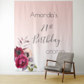 21e verjaardag bloederige roos gouden bloemen bogu wandkleed (In situ)