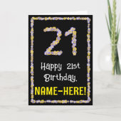 21e Verjaardag: Bloem Bloemen Nummer, Aangepaste N Kaart (Voorkant)