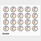 21e verjaardag Blonde 21 naam Ronde Sticker (Vel)