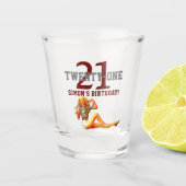 21e verjaardag  Blonde 21 naam Shot Glas (Voorkant)