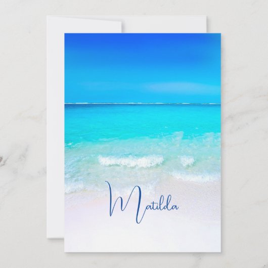 21e verjaardag Blue Ocean Zee Verjaardag Kaart (Achterkant)