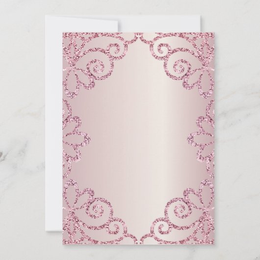 21e verjaardag Blush Roze Glitter Prinses Kaart (Achterkant)