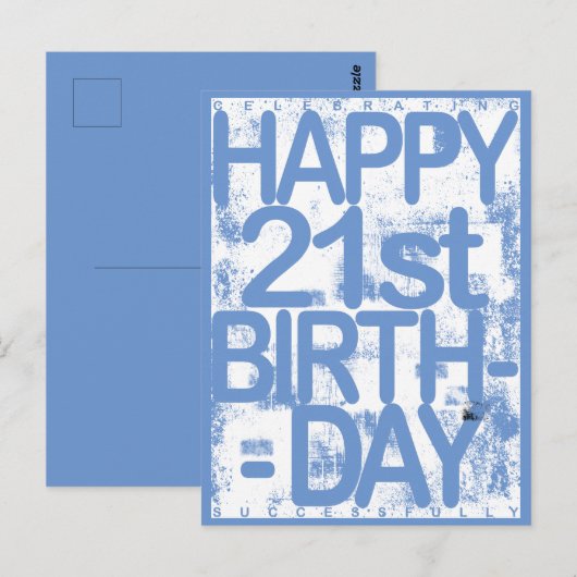 21e Verjaardag  Briefkaart (Voorkant / Achterkant)