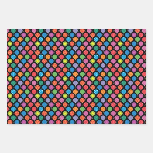 21e Verjaardag Bright Ronde Ballonnen Poster Inpakpapier Vel (Voorkant 2)