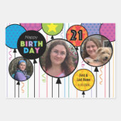 21e Verjaardag Bright Ronde Ballonnen Poster Inpakpapier Vel (Voorkant)