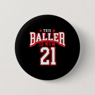 21e verjaardag Bysketbyll Lover 21 jaar oude Bday Ronde Button 5,7 Cm