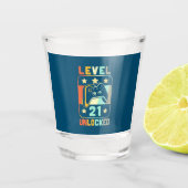 21e verjaardag cadeau | Niveau 21 niet-vergrendeld Shot Glas (Voorkant)