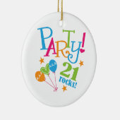 21e verjaardag cadeauideeën keramisch ornament (Rechts)