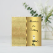 21e verjaardag Champagne Glam Gold Glitter Kaart (Staand voorkant)