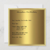 21e verjaardag Champagne Glam Gold Glitter Kaart (Achterkant)