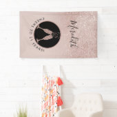 21e verjaardag Champagne Toast Verticaal glitter Spandoek (Insitu)