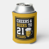 21e verjaardag Cheers & Biers voor 21 jaar Blikjeskoeler (Blikje Achterkant)