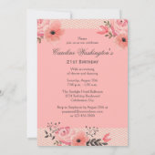 21e verjaardag Chic bloemig Parijs Eiffeltoren Kaart (Achterkant)