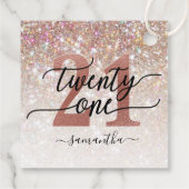 21e verjaardag chique glitter ombre bedankjes labels (Achterkant)