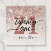 21e verjaardag chique glitter ombre bedankjes labels (Voorkant)