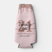 21e verjaardag chique glitter ombre flesjeskoeler (Voorkant)