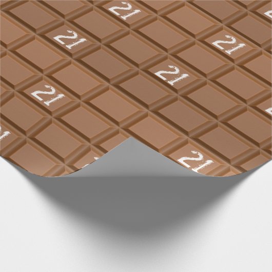 21e Verjaardag Chocolade Snoep Bar Cadeaupapier (Hoek)