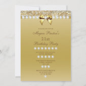 21e verjaardag Classy Gold Heels Sequins Diamonds Kaart (Achterkant)