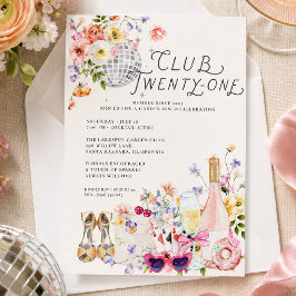 21e Verjaardag | Club Twenty-One Garden Disco Kaart