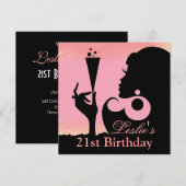 21e verjaardag Cocktailparty roze Kaart (Voorkant / Achterkant)
