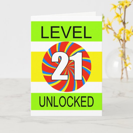 21e verjaardag computergamer kaart (Gele Bloem)