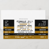 21e verjaardag concertkaartje kaart (Voorkant / Achterkant)