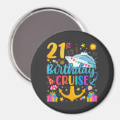 21e verjaardag Cruise B-Day Party Circle Magneet (Voorkant / Achterkant)