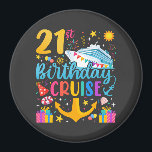 21e verjaardag Cruise B-Day Party Circle Magneet<br><div class="desc">21e Verjaardagscruise B-Day Party Grappig design Gift Classic Circle Magnet Classic Collectie.</div>