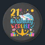 21e verjaardag Cruise B-Day Party Circle Magneet<br><div class="desc">21e Verjaardagscruise B-Day Party Grappig design Gift Classic Circle Magnet Classic Collectie.</div>