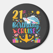 21e verjaardag Cruise B-Day Party Circle Magneet (Voorkant)