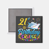 21e verjaardag Cruise B-Day Party Square Magneet (Voorkant / Achterkant)