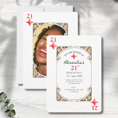 21e verjaardag Diamond spelen Kaart uitnodiging