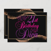 21e verjaardag Diva Feestdagenkaart (Voorkant / Achterkant)