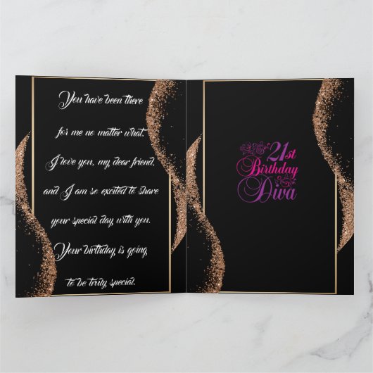 21e verjaardag Diva Kaart (Binnen)
