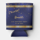 21e verjaardag donkerblauwe goudkaasmakerij blikjeskoeler (Voorkant)