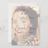 21e verjaardag Eenvoudige legante foto Kaart (Voorkant)