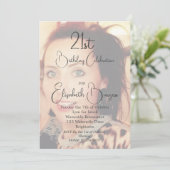 21e verjaardag Eenvoudige legante foto Kaart (Staand voorkant)