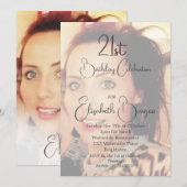 21e verjaardag Eenvoudige legante foto Kaart (Voorkant / Achterkant)