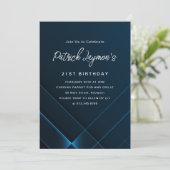 21e verjaardag Eenvoudige moderne donkerblauwe geo Kaart (Staand voorkant)