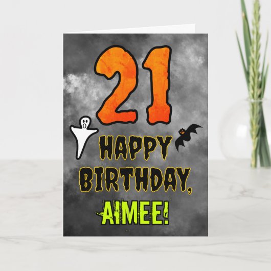 21e verjaardag: Eerie Halloween Theme + Aangepaste Kaart (Voorkant)