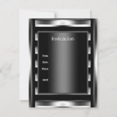21e verjaardag Elegant Black Metal Mannen 3 Kaart (Achterkant)