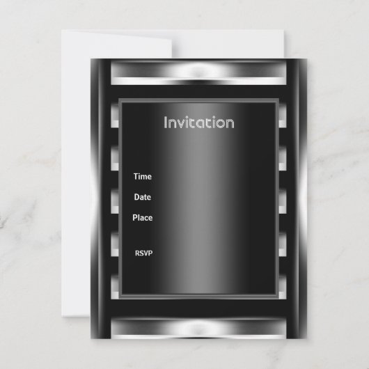 21e verjaardag Elegant Black Metal Mannen 3 Kaart (Achterkant)