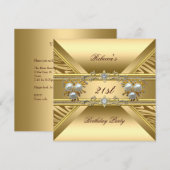 21e verjaardag Elegant Zebra Gold Pearl Jewels Kaart (Voorkant / Achterkant)