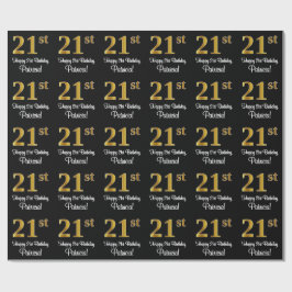 21e verjaardag: Elegante luxe Faux Gold look # Cadeaupapier