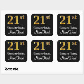 21e verjaardag - Elegante luxe Faux Gold look # Vierkante Sticker (Vel)